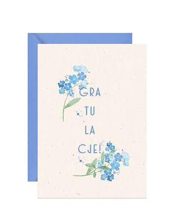 Kartka z niezapominajkami Gratulacje, Paperwords