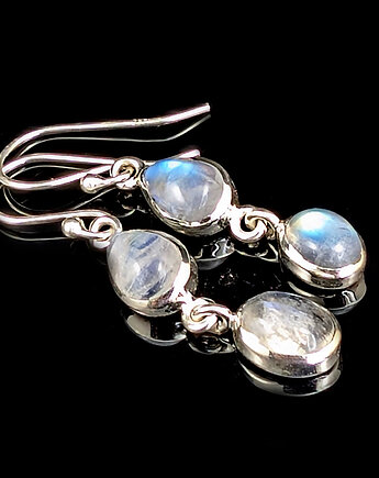 Kolczyki srebrne księżycowe drobinki, Pracownia Neores