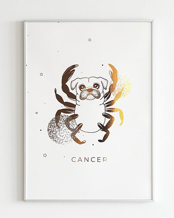 Plakat złocony - Mops Cancer, PADE SPACE