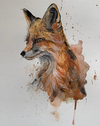 Ręcznie malowany obrazek " Lis", ReinerArt