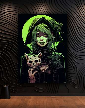 Portret Czarownicy - Plakat - Druk - Czarownica, Wiedźma, Halloween #19, Black Sapphire Art