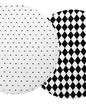 Okrągła dwustronna mata do zabawy Scandi - CZARNO-BIAŁA, Nukko Design