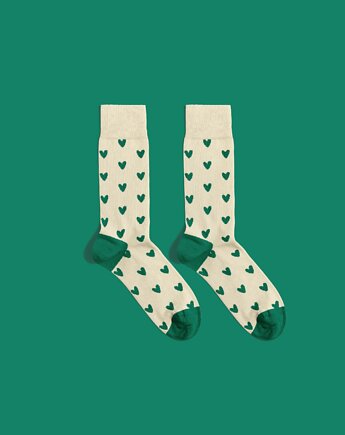 Skarpetki Hearts Green - Serca Zielone
