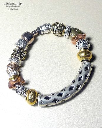 Bransoletka tricolor typu Pandora doskonały ponadczasowy PREZENT handmade, Galeria Limart