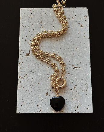 Naszyjnik łańcuszek Agat Czarny, Chmolowska Jewellery