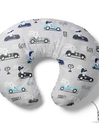Poduszka rogal do karmienia Szare autka retro, Baby Love Decor