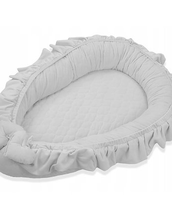 Kokon Niemowlęcy z falbanką Velvet - Grey, Baby Love Decor