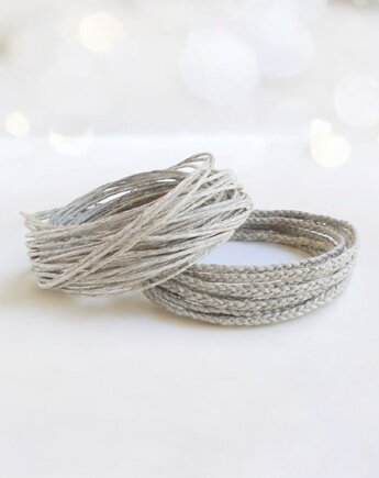 Len naturalny komplet Bransoletek z zapięciami, galeria nuit