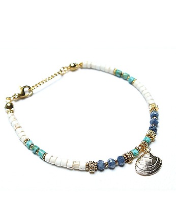 Sea collection /white seashell/ 23.06.25/ bransoletka, KiKa pracownia