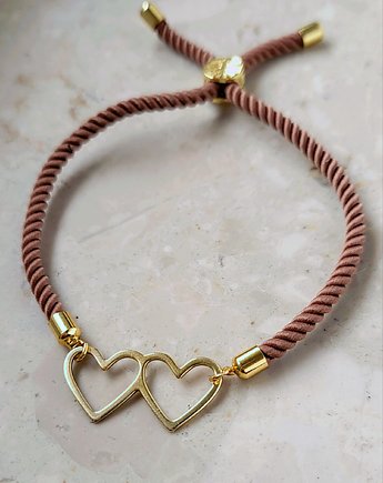 Bransoletka TWO HEARTS- brąz, ISSI Jewelry