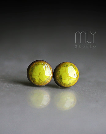 Kolczyki ceramiczne Mini Limonkowe 6mm, Magda Łysiak