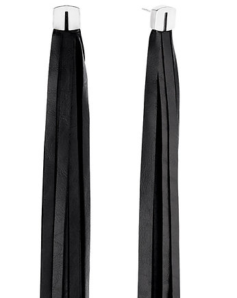 Kolczyki srebrne Long Tassel Leather Earrings in Silver, Joccos Design