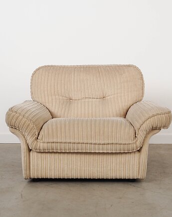 Fotel kremowy Soffio, włoski design, lata 70, produkcja: Doimo, Przetwory design
