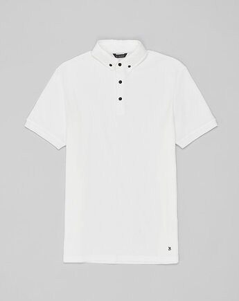 Męska koszulka polo corio ecru, OSOBY - Prezent dla Chłopaka