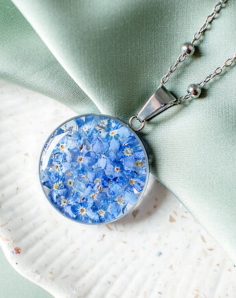 Wisiorek z niezapominajkami, nature gift