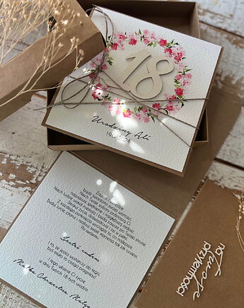 Personalizowany prezent - kartka ręcznie robiona na 18 urodziny, sorte