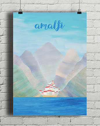 Plakat Amalfi - włoskie wybrzeże, minimalmill