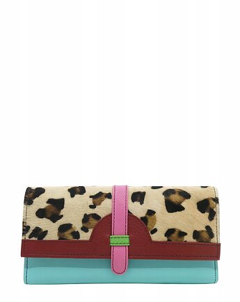 Portfel damski skórzany ze skrawków kolorowy przegródki na karty OLIVKA, Olivka Warsaw