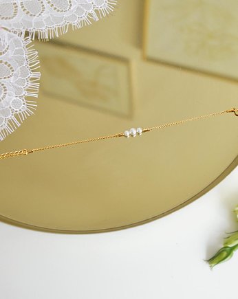Bransoletka z perłami Swarovskiego pozłacana, Anelis Atelier