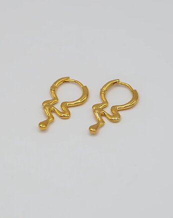 Złote kolczyki Magma, w hand works