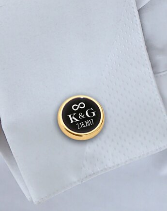 Ślubne spinki do mankietów z grawerem  Złote, ZaNa Design