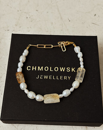 Bransoletka Perły naturalne i Cytryn, Chmolowska Jewellery