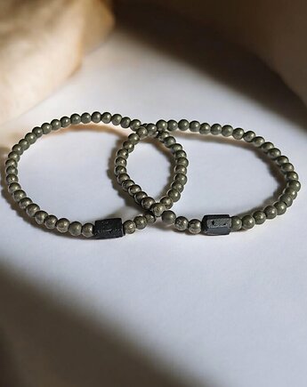 KOMPLET dla PARY : piryt & czarny turmalin, kaktusia