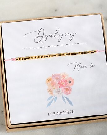 DZIĘKUJEMY w alfabecie Morse'a - Bransoletka dla Wychowawczyni/Nauczycielki, Le Boho Bleu