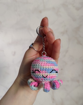 Brelok ośmiornica, Brelok do kluczy, Brelok na prezent, Brelok na szydełku, EcoToysByNastya