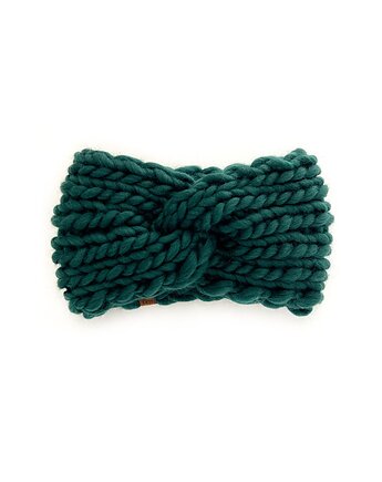 Opaska z grubej wełny peruwiańskiej butelkowa zieleń, Holy Alpaca Knit