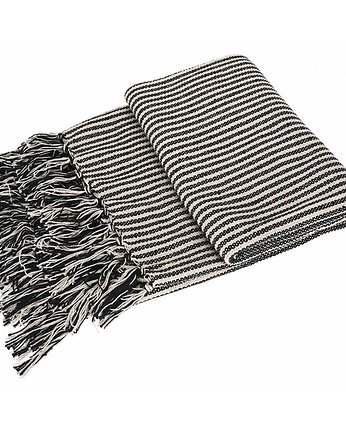 Koc Bawełniany Narzuta Pled z Frędzlami Stripes, MIA home