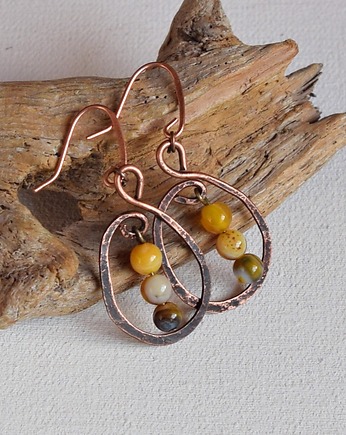 Kolczyki z kutej, oksydowanej miedzi i agatu /6/, Galeriai