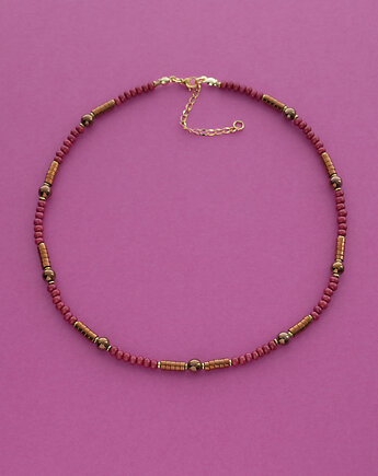 Naszyjnik choker ceglasto miedziany, AT NOON
