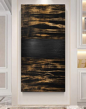 ZŁOTE MYŚLI - ręcznie malowany obraz na płótnie 80x160cm, art and texture