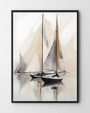 Plakat Jezioro żaglówka rejs, HOG STUDIO