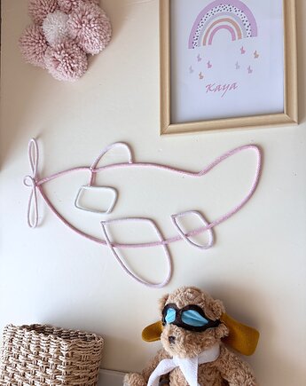 Różowy samolot na ścianę , Ren Art gifts