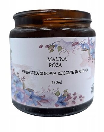 Świeczka Sojowa Ręcznie Robiona Malina Róża 120 ml, Sklep Angelos