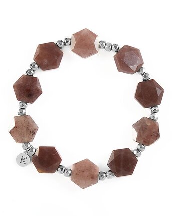 Bransoletka z brązowego Awenturynu - Wersja Srebrna, Kulka Bransoletki