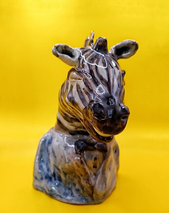 Rzeźba Zebra, Zebra ceramiczna, Rzeźba Dzikie Zwierzę, Fiona Ceramics