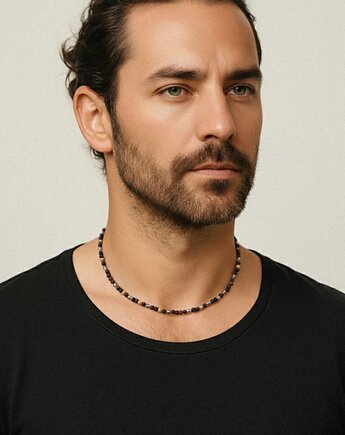 LAWA + HEMATYT krótki naszyjnik, IRON WOLF