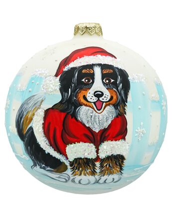 Bombka okrągła: Piesek w stroju Mikołaja, Syn Bombkarza