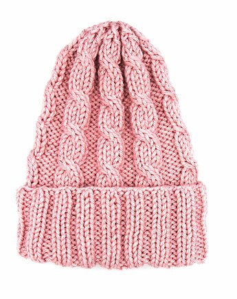 Czapka wełniana warkocze, WOOLLY