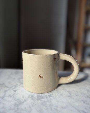 Duży Ceramiczny Kubek Handmade 450 ml z Zajączkami Wielkanocny Kubek, Maison Fragile
