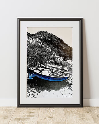 Linoryt "Port de Valldemossa" - kolor (Majorka), Scrap Glass Art Studio