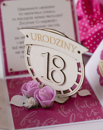 18 urodziny, exploding box, kartka 3d osiemnastka, Papiernik