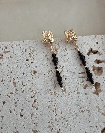Kolczyki pozłacane Onyks, Chmolowska Jewellery