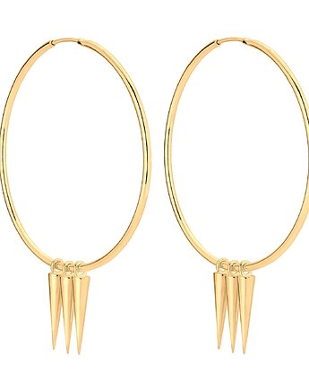 Złote kolczyki duże koła z kłami, SOTHO