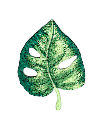 Naszywka naprasowanka MONSTERA ZIELONA termoprzylepna haft 5,5x7,5cm, Wyszywane