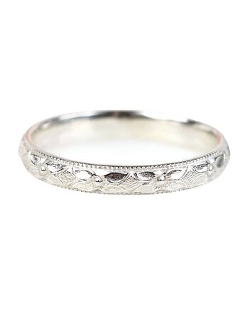 Srebrna obrączka z kwiatową fakturą - Peonia, Blooming Stones