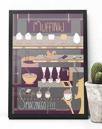 Muffinki - plakat A3/B2, Justyna Mioduszewska